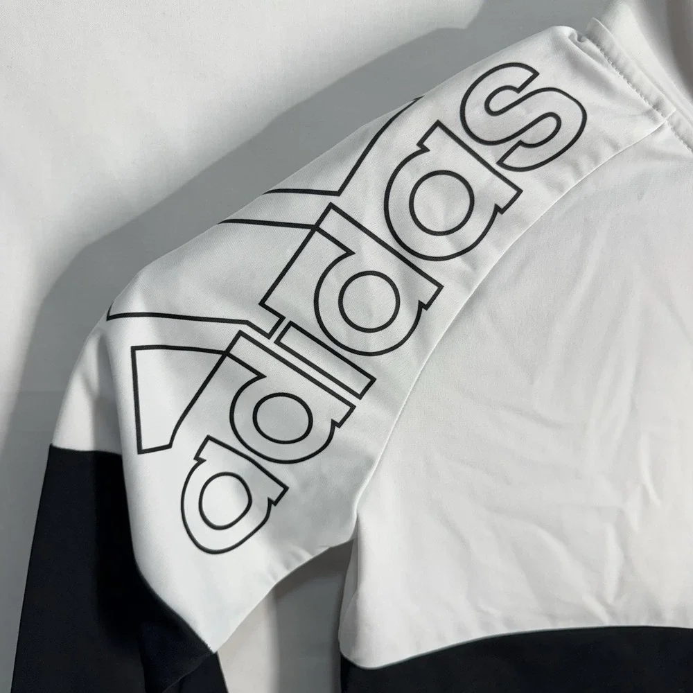 Adidas Tricot Track Jacket Boys Size L 14/16 Large Black White